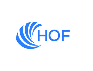 HOF Flat accounting logo design on white background. HOF creative initials Growth graph letter logo concept. HOF business finance logo design.
