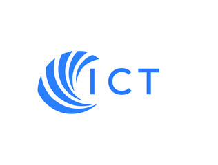 ICT Flat accounting logo design on white background. ICT creative initials Growth graph letter logo concept. ICT business finance logo design.
