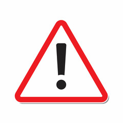 Warning sign. Danger traffic sign. Flat design traffic sign vector.