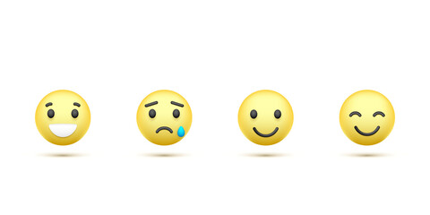 Smiles volumetric set over white background