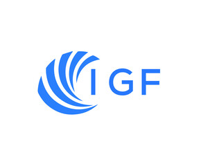 IGF Flat accounting logo design on white background. IGF creative initials Growth graph letter logo concept. IGF business finance logo design.
