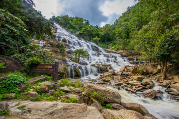 Doi Inthanon National Park,Chiang Mai province,Northern Thailand on September 14,2019:Beautiful scenery of Mae Ya Waterfall.