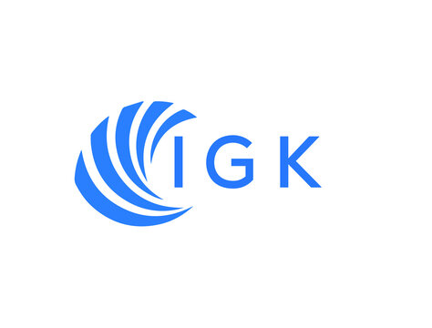 IGK Flat accounting logo design on white background. IGK creative initials Growth graph letter logo concept. IGK business finance logo design.
