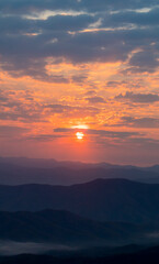 Beautiful landscape in the morning at Doi Samer Dao,Sri Nan National Park,Na Noi,Nan province,Northern Thailand.(selective focus)