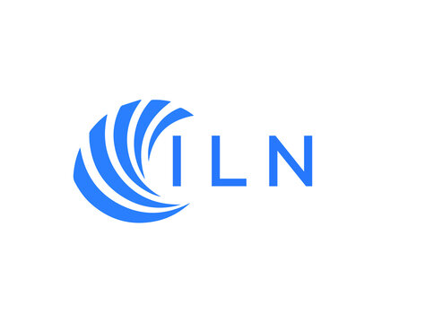 ILN Flat accounting logo design on white background. ILN creative initials Growth graph letter logo concept. ILN business finance logo design.
