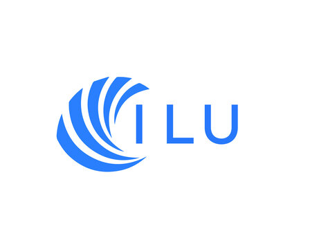 ILU Flat accounting logo design on white background. ILU creative initials Growth graph letter logo concept. ILU business finance logo design.

