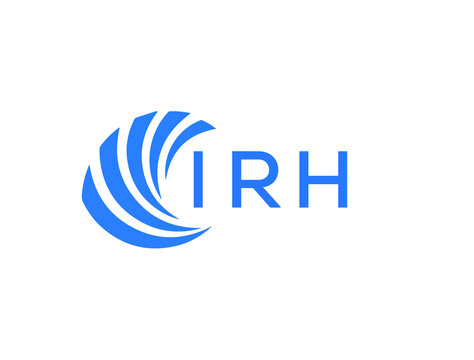 IRH Flat accounting logo design on white background. IRH creative initials Growth graph letter logo concept. IRH business finance logo design.
