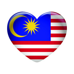 Malaysia flag icon isolated on white background. Malaysia flag. Flag icon glossy.
