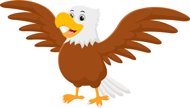 Cartoon eagle isolated on white background	
