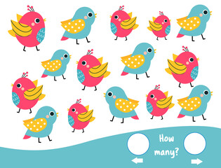 Mathematics educational children activity. Study counting and left and right direction for kids. Math Game for preschool age