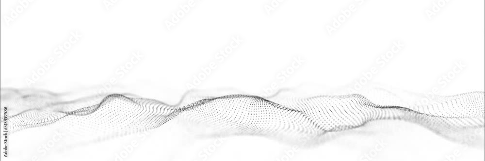 Poster wave of particles. digital wave background concept. abstract technology background. big data visuali