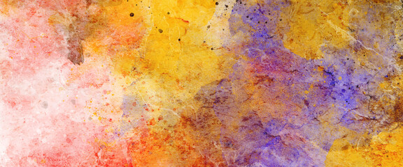 Abstract colorful painting for texture background. Splash acrylic colorful abstract watercolor painted background, Colorful gradient ink colors wet effect hand drawn canvas background wallpaper,