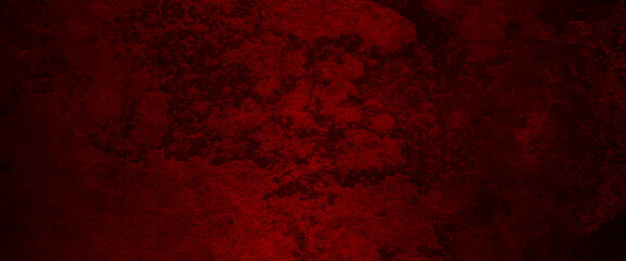 Blood Dark Wall Texture Background. Halloween background. Cracked shabby old cement, red wall scratches, Dark maroon concrete wall for the background. dark red slum cement. - obrazy, fototapety, plakaty
