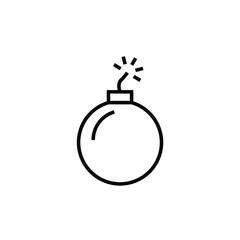 Bomb with burning wick. Vector illustration on a white background. Dynamite icon. 