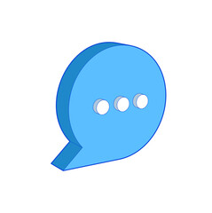 Chat Icon in trendy isometric style isolated on background. Speech bubble perspective symbol for your web site design, logo, app, UI. Vector illustration, EPS10.