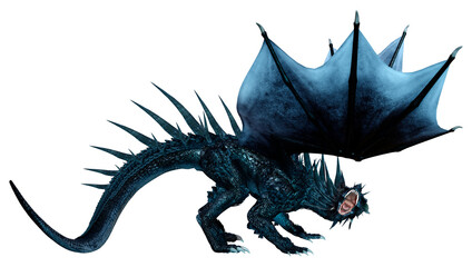 3D Rendering Fairy Tale Dragon on White