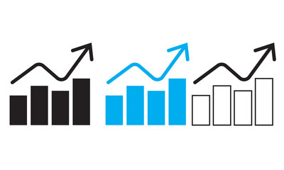 growth graph chart vector icon data, statistics, up 