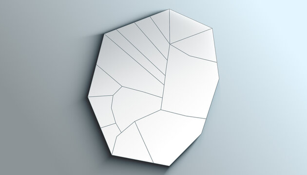 Modern White Map of Nauru with Districts With Shadow