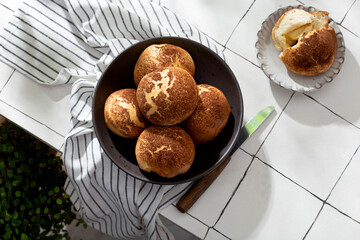 crispy Tiger wheat buns with cracked from cocoa powder