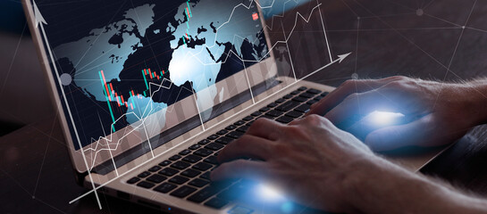 finance trading on laptop
