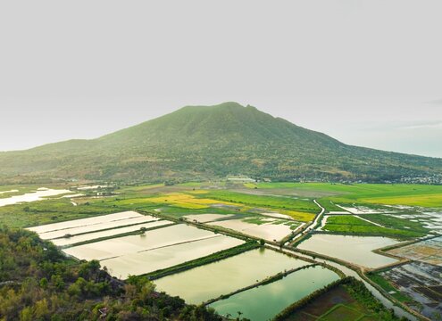 Aerial view of the Mount Arayat in the Philippines