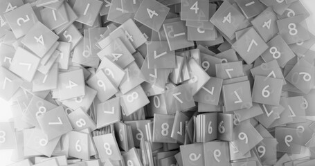 pile of keys with numbers