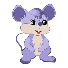 Cute happy little mouse. Vector illustration