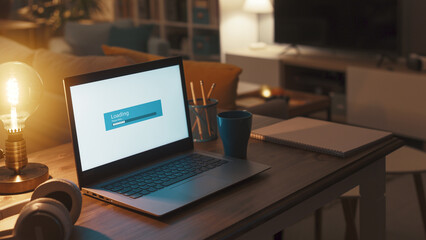Fototapeta premium Loading bar on a laptop