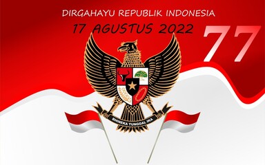 Dirgahayu Republik Indonesia means Independence Day of the Republic of Indonesia. vector illustration of red and white cloth or in Indonesian (umbul umbul) for tent decoration.
