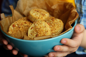 nut homemade cookies with almonds.