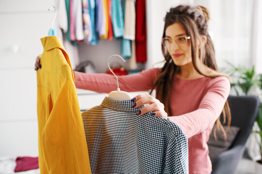 Woman choosing what to wear