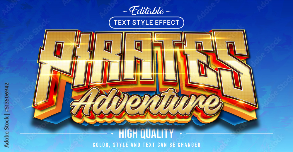 Poster Editable Text Style Effect - Pirates Adventure Text Style Theme.