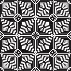 Seamless geometric design in black and white for fabric and textile print
