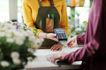 Customer paying with a credit card