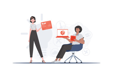 Internet of Things Team. IoT concept. Good for presentations and websites. Vector illustration in flat style.