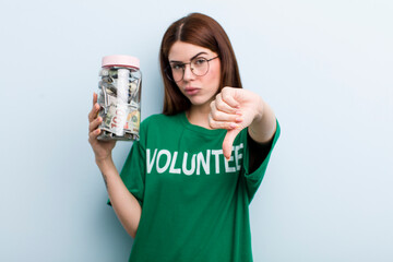 young adult pretty woman volunteer and donation concept