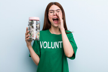 young adult pretty woman volunteer and donation concept