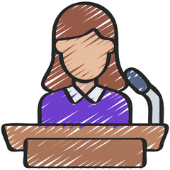 Female Candidate Podium Icon