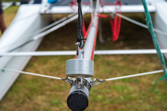 detail of a furler sysem for a catamaran