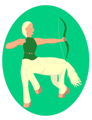 A girl centaur with a bow in her hands
