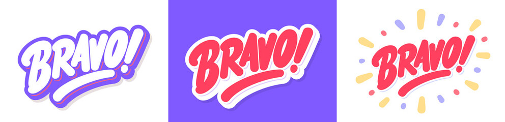 Bravo. Vector handwritten lettering words.