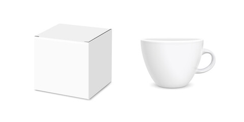 White mug and white gift box