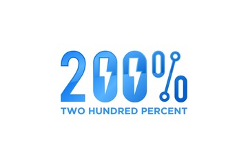 Electric battery 200 % logo design icon symbol