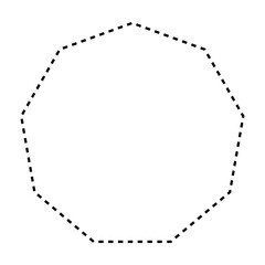 Nonagon symbol dashed shape vector icon for creative graphic design ui element in a pictogram illustration
