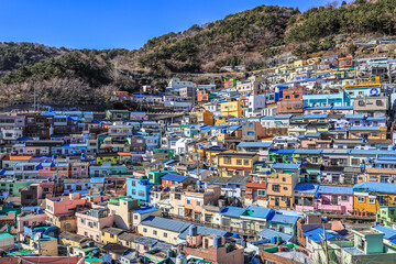 Busan,South Korea on December31,2019:Beautiful scene of Gamcheon Culture Village."Machu Picchu of Korea"