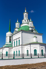 Fototapeta na wymiar Holy Trinity Cathedral on a summer sunny day. City of Alapaevsk. Russia