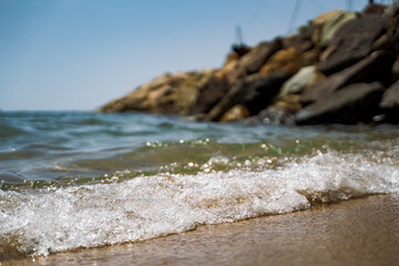Waves coming a shore