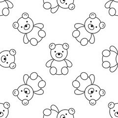 Wrapping paper - Seamless pattern of teddy bear animal toys for vector graphic design