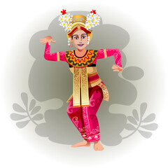 Vector illustration, modification of Balinese legong Dance