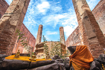 Phra Nakorn Si Ayutthaya,Thailand on May 27,2020:Ubosot(ordination hall) of Wat Maheyong in...